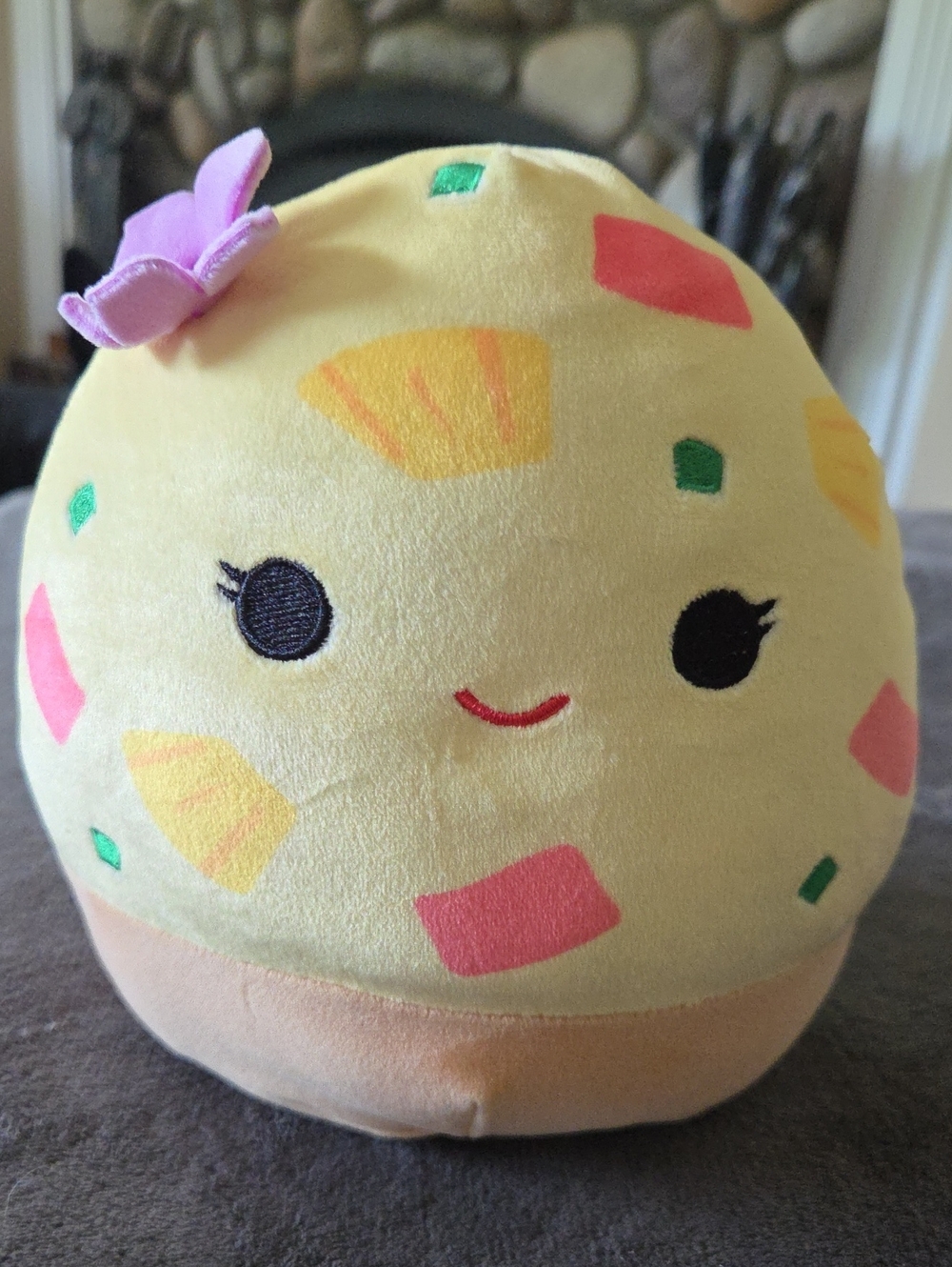 Squishmallows Yellow Dessert Plush with Pink Sprinkles & Purple Flower - Picture 1 of 3